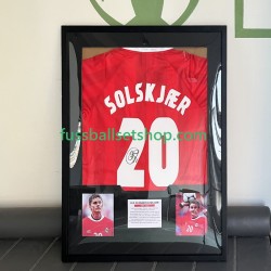 Solskjær Nr. 20 Norwegen Retro Heimtrikot 1998 Gerahmtes Fußballtrikot