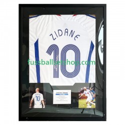 Zidane Nr. 10 Frankreich Retro Auswärtstrikot 1998 Gerahmtes Fußballtrikot