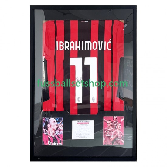 Zlatan Ibrahimović Nr. 11 AC Milan Heimtrikot 2021 Gerahmtes Fußballtrikot