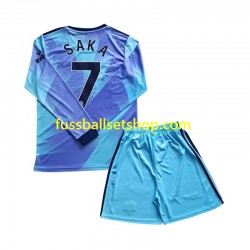 Günstige Fußball Trikotsatz Arsenal Saka 7 Kinder Ausweichtrikot 2024-2025 Langarm