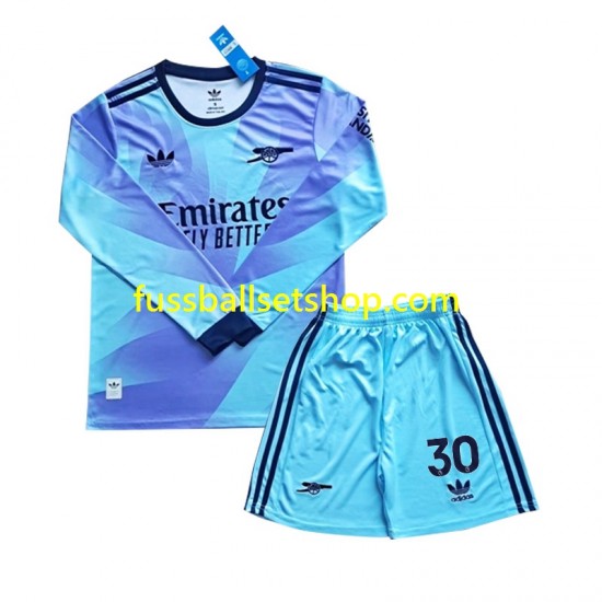 Günstige Fußball Trikotsatz Arsenal Sterling 30 Kinder Ausweichtrikot 2024-2025 Langarm