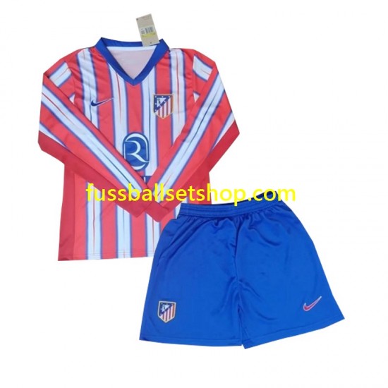 Günstige Fußball Trikotsatz Atlético Madrid Kinder Heimtrikot 2024-2025 Langarm