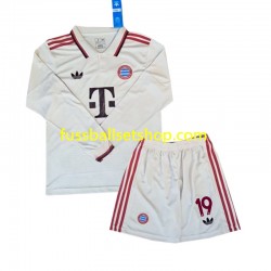 Günstige Fußball Trikotsatz FC Bayern München Davies 19 Kinder Ausweichtrikot 2024-2025 Langarm