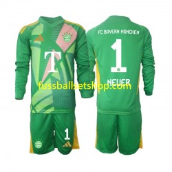 Günstige Fußball Trikotsatz FC Bayern München Manuel Neuer 1 Torwart Kinder Viertestrikot 2024-2025 Langarm