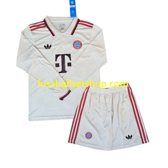 Günstige Fußball Trikotsatz FC Bayern München Kinder Ausweichtrikot 2024-2025 Langarm
