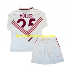 Günstige Fußball Trikotsatz FC Bayern München Muller 25 Kinder Ausweichtrikot 2024-2025 Langarm