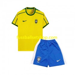 Günstige Fußball Trikotsatz Brasilien Retro Kinder Heimtrikot 1998 Kurzarm