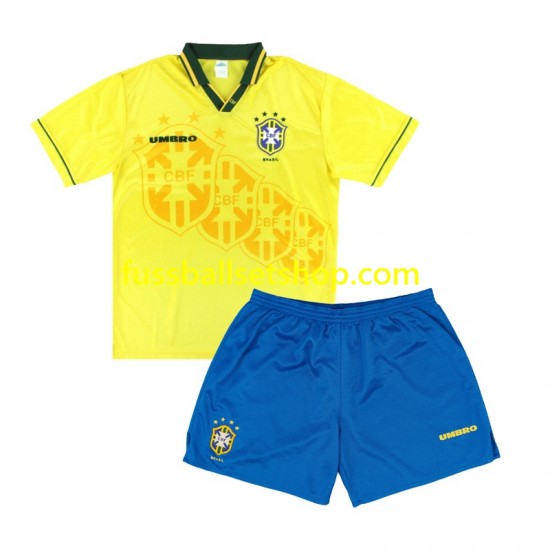 Günstige Fußball Trikotsatz Brasilien Retro Kinder Heimtrikot 1994 Kurzarm