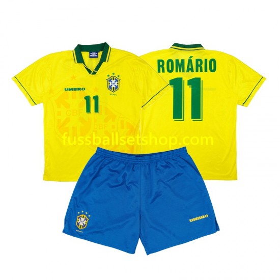 Günstige Fußball Trikotsatz Brasilien Romario 11 Retro Kinder Heimtrikot 1994 Kurzarm