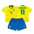 Günstige Fußball Trikotsatz Brasilien Romario 11 Retro Kinder Heimtrikot 1994 Kurzarm