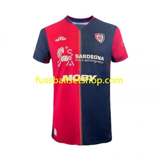 Günstige Fußball Trikotsatz Cagliari Herren Heimtrikot 2024-2025 Kurzarm