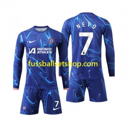 Günstige Fußball Trikotsatz Chelsea Neto 7 Kinder Heimtrikot 2024-2025 Langarm