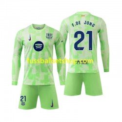 Günstige Fußball Trikotsatz FC Barcelona F DE JONG 21 Kinder Ausweichtrikot 2024-2025 Langarm