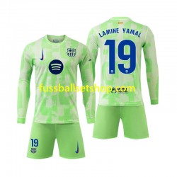 Günstige Fußball Trikotsatz FC Barcelona Lamine Yamal 19 Kinder Ausweichtrikot 2024-2025 Langarm