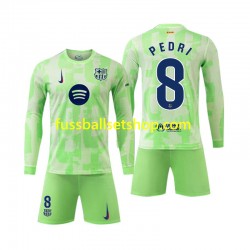 Günstige Fußball Trikotsatz FC Barcelona Pedri 8 Kinder Ausweichtrikot 2024-2025 Langarm