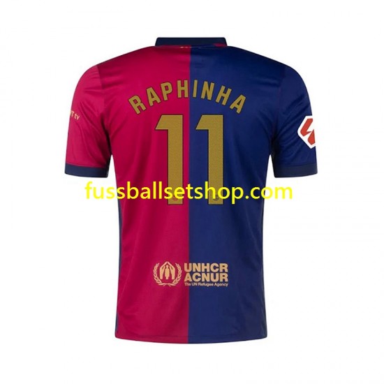 Günstige Fußball Trikotsatz FC Barcelona RAPHINHA 11 Herren Heimtrikot 2024-2025 Kurzarm