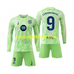 Günstige Fußball Trikotsatz FC Barcelona Robert Lewandowski 9 Kinder Ausweichtrikot 2024-2025 Langarm