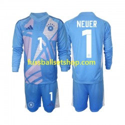 Günstige Fußball Trikotsatz Deutschland Manuel Neuer 1 Torwart Kinder Viertestrikot 2024-2025 Langarm