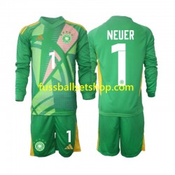 Günstige Fußball Trikotsatz Deutschland Manuel Neuer 1 Torwart Kinder Ausweichtrikot 2024-2025 Langarm