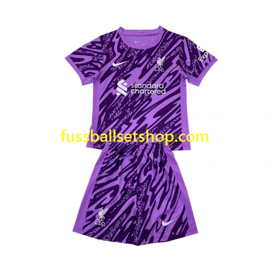Günstige Fußball Trikotsatz Liverpool Torwart Kinder Ausweichtrikot 2024-2025 Kurzarm