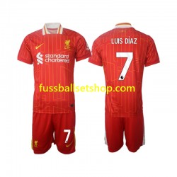 Günstige Fußball Trikotsatz Liverpool Luis Diaz 7 Kinder Heimtrikot 2024-2025 Kurzarm