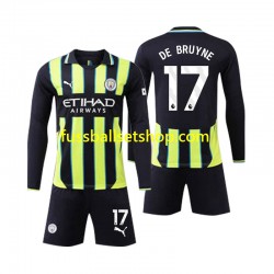 Günstige Fußball Trikotsatz Manchester City Kevin De Bruyne 17 Kinder Auswärtstrikot 2024-2025 Langarm