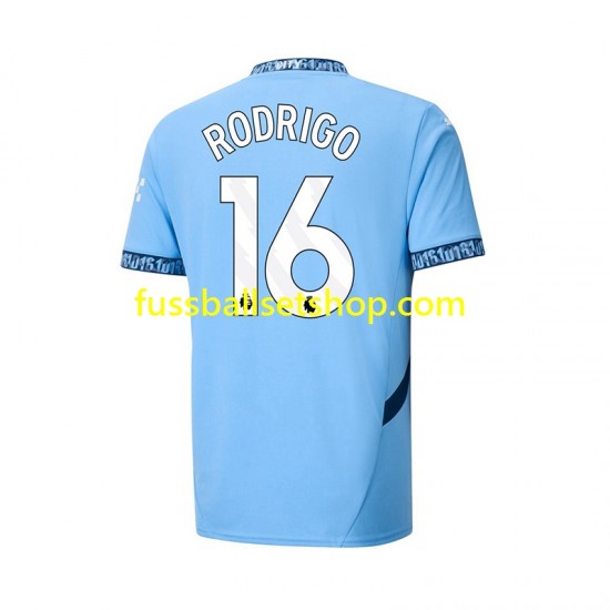 Günstige Fußball Trikotsatz Manchester City RODRIGO 16 Herren Heimtrikot 2024-2025 Kurzarm