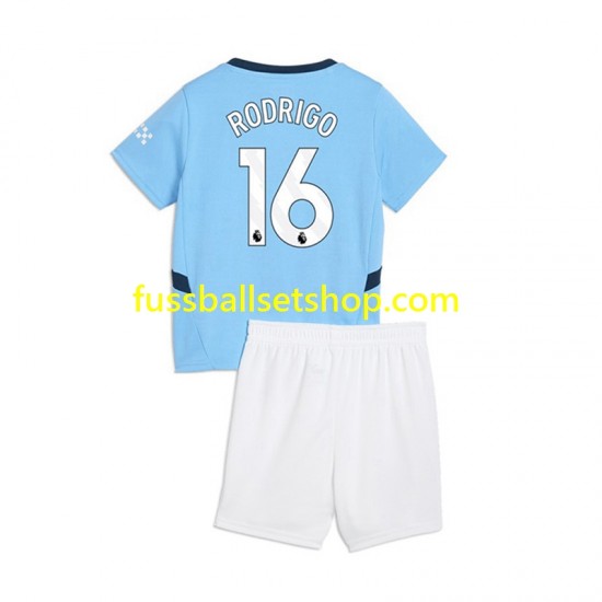 Günstige Fußball Trikotsatz Manchester City RODRIGO 16 Kinder Heimtrikot 2024-2025 Kurzarm