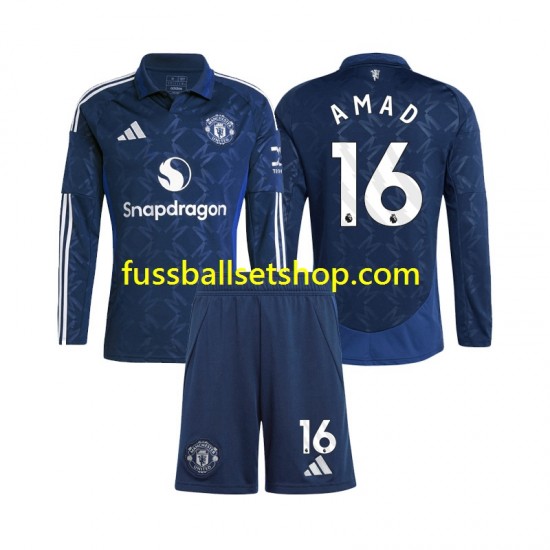 Günstige Fußball Trikotsatz Manchester United Amad 16 Kinder Heimtrikot 2024-2025 Langarm