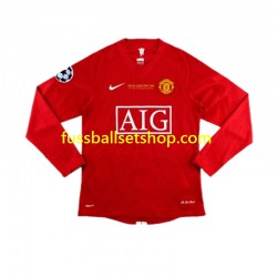 Günstige Fußball Trikotsatz Manchester United Cristiano Ronaldo 7 Champion League 2007 Retro Herren Heimtrikot Langarm