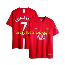 Günstige Fußball Trikotsatz Manchester United Cristiano Ronaldo 7 Champion League 2007 Retro Herren Heimtrikot Kurzarm