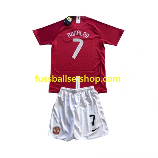Günstige Fußball Trikotsatz Manchester United Cristiano Ronaldo 7 Champion League 2007 Retro Kinder Heimtrikot Kurzarm
