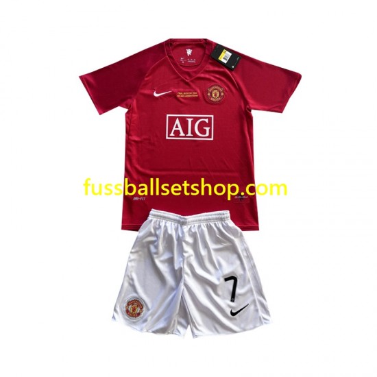 Günstige Fußball Trikotsatz Manchester United Cristiano Ronaldo 7 Champion League 2007 Retro Kinder Heimtrikot Kurzarm