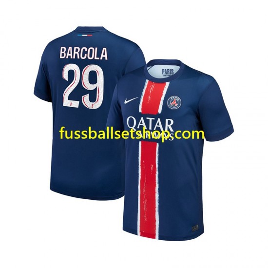 Günstige Fußball Trikotsatz Paris Saint-Germain Bradley Barcola 29 Herren Heimtrikot 2024-2025 Kurzarm