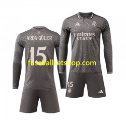 Günstige Fußball Trikotsatz Real Madrid Arda Guler 15 Kinder Ausweichtrikot 2024-2025 Langarm