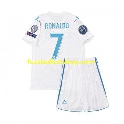 Günstige Fußball Trikotsatz Real Madrid Cristiano Ronaldo 7 2017 Retro Kinder Heimtrikot Kurzarm