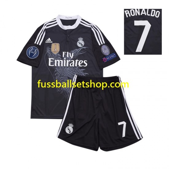 Günstige Fußball Trikotsatz Real Madrid Cristiano Ronaldo 7 2014 Retro Kinder Ausweichtrikot Kurzarm