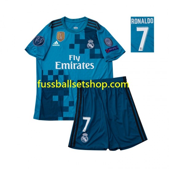 Günstige Fußball Trikotsatz Real Madrid Cristiano Ronaldo 7 2017 Retro Kinder Ausweichtrikot Kurzarm