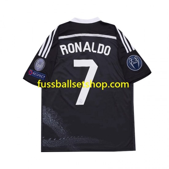 Günstige Fußball Trikotsatz Real Madrid Cristiano Ronaldo 7 2014 Retro Herren Ausweichtrikot Kurzarm