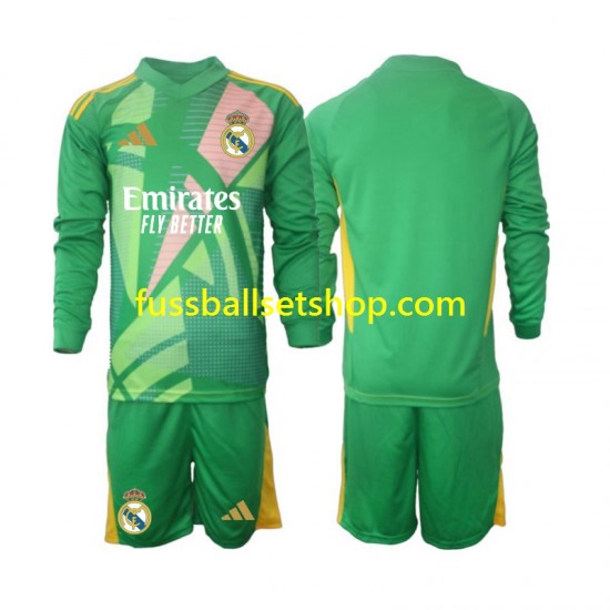 Günstige Fußball Trikotsatz Real Madrid Torwart Kinder Ausweichtrikot 2024-2025 Langarm