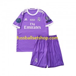 Günstige Fußball Trikotsatz Real Madrid 2016 Retro Kinder Auswärtstrikot Kurzarm
