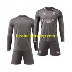 Günstige Fußball Trikotsatz Real Madrid Kinder Ausweichtrikot 2024-2025 Langarm