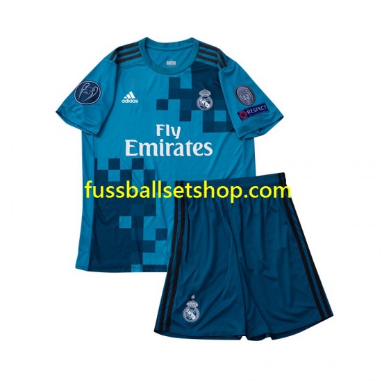 Günstige Fußball Trikotsatz Real Madrid 2017 Retro Kinder Ausweichtrikot Kurzarm