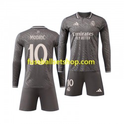 Günstige Fußball Trikotsatz Real Madrid Modrić Luka 10 Kinder Ausweichtrikot 2024-2025 Langarm