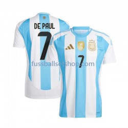 Günstige Fußball Trikotsatz Argentinien De Paul 7 Herren Heimtrikot 2024 Kurzarm
