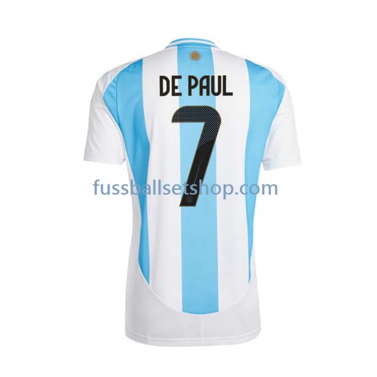 Günstige Fußball Trikotsatz Argentinien De Paul 7 Herren Heimtrikot 2024 Kurzarm