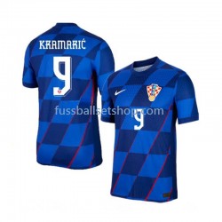 Günstige Fußball Trikotsatz Kroatien Andrej Kramaric 9 Herren Auswärtstrikot Euro 2024 Kurzarm