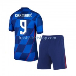 Günstige Fußball Trikotsatz Kroatien Andrej Kramaric 9 Kinder Auswärtstrikot Euro 2024 Kurzarm