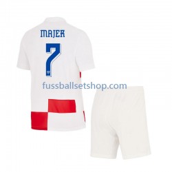 Günstige Fußball Trikotsatz Kroatien Lovro Majer 7 Kinder Heimtrikot Euro 2024 Kurzarm
