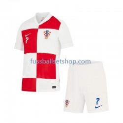 Günstige Fußball Trikotsatz Kroatien Lovro Majer 7 Kinder Heimtrikot Euro 2024 Kurzarm